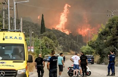 Devastating wildfires rage across multiple fronts in Greece