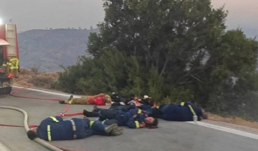 Chios firefighters push beyond their limits