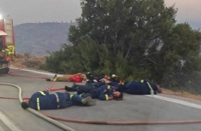 Chios firefighters push beyond their limits