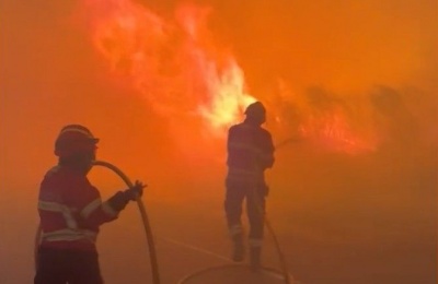 Spain battles worst wildfires in decades; Political blame game flares. Photo screen captured from Anadolu Agency via Real Time News Facebook viedo
