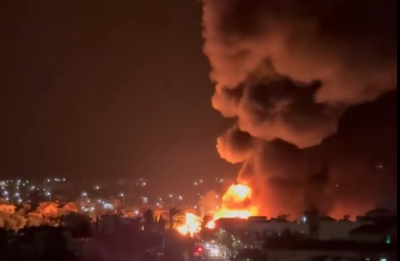 Suspect ordered held for seven days as investigators probe blaze. Photo screen captured from RoadReport.CY Facebook video