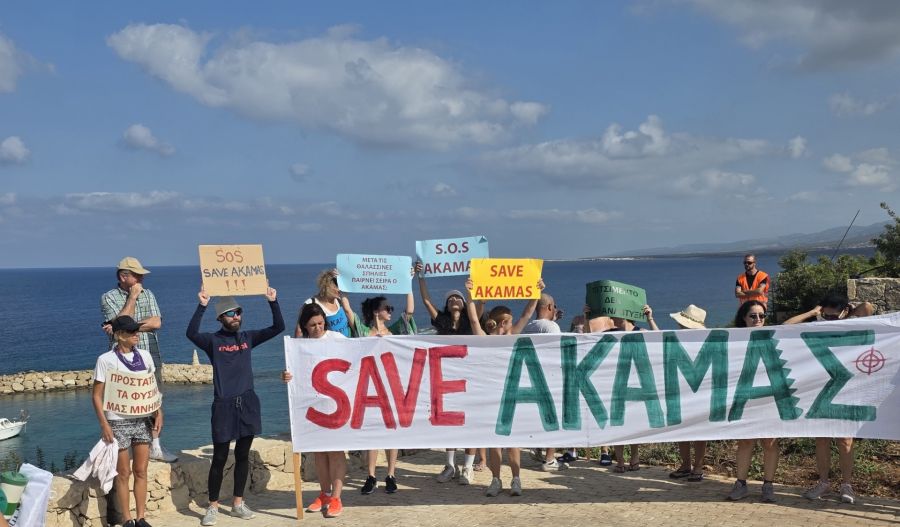 Environmental groups protest alleged violations in Akamas, hold beach cleanup. Photo courtesy of Andreas Evlavis Facebook