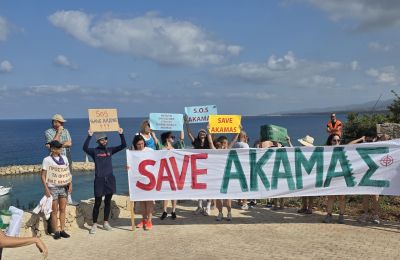 Environmental groups protest alleged violations in Akamas, hold beach cleanup. Photo courtesy of Andreas Evlavis Facebook