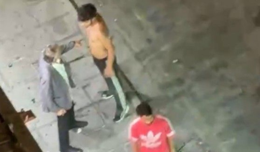 Tense street altercation caught on video in Larnaca. Photo screen captured from Sotiris Ioannou Facebook video