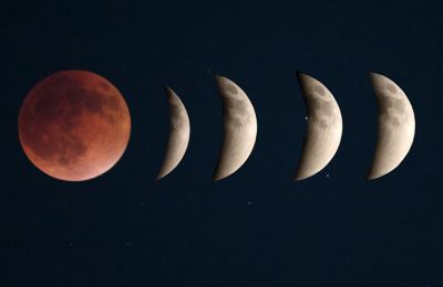 Rare lunar eclipse transforms Moon into a ‘Blood Moon’ across the sky. Photo by Philippos Christou