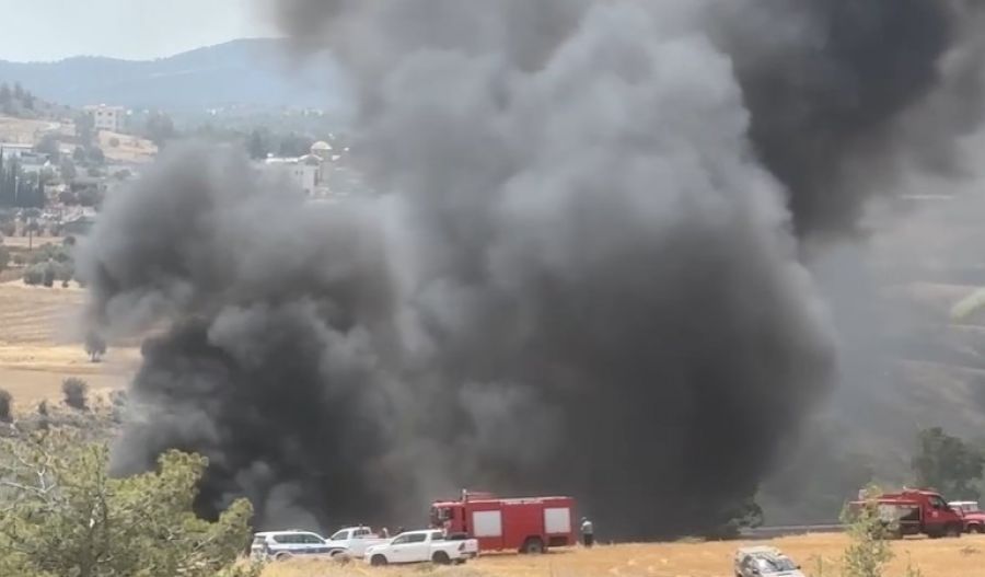 Authorities move to protect nearby forest as landfill blaze smolders. File photo screen capture Giorgos Perikleous Facebook video