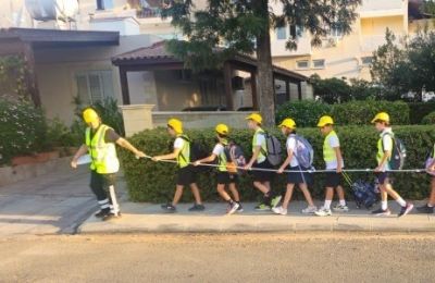 Back to basics: Nicosia kids walk to school in ''walking bus'' pilot