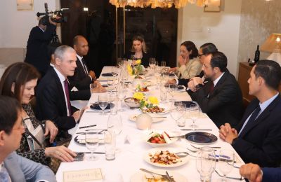 President Christodoulides hosting a dinner in New York for the permanent members of the UN Security Council.
