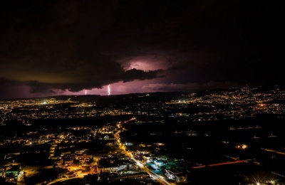 A powerful weather system between Cyprus and Turkey brings heavy rain to western coastal areas. Photo credit: Alexandros Kokkinos/Weather Enthusiasts Cyprus Facbook