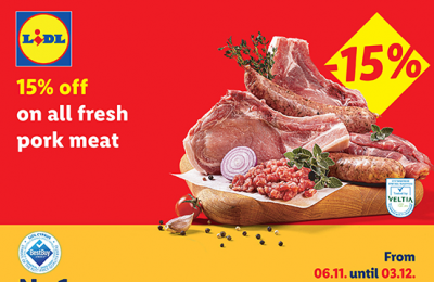 Lidl Cyprus offers a -15% discount on all fresh pork products