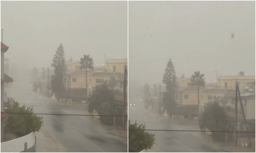 Heavy rain and strong winds hit Nicosia as yellow warning remains in effect
