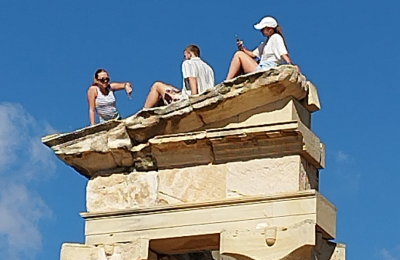 Tourists climb ancient Limassol monument, sparking outrage