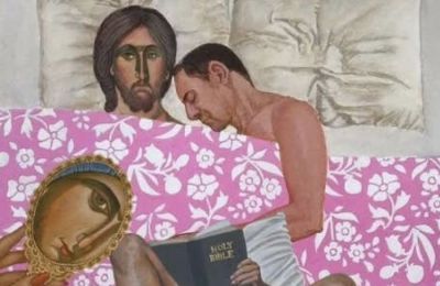 The incident follows strong public and political reactions to his recent works, with police now investigating.