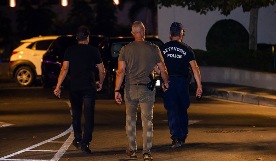 Police file photo showing the scene of another shooting at a Limassol hotel parking lot that occurred a few months ago.