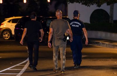 Police file photo showing the scene of another shooting at a Limassol hotel parking lot that occurred a few months ago.