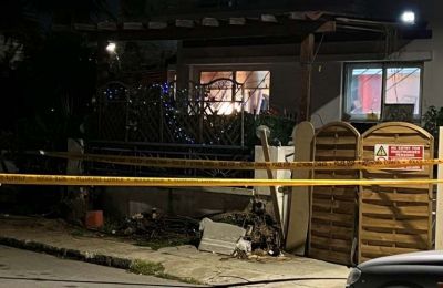 Photo from the scene which has been cordoned off and is being guarded by police.