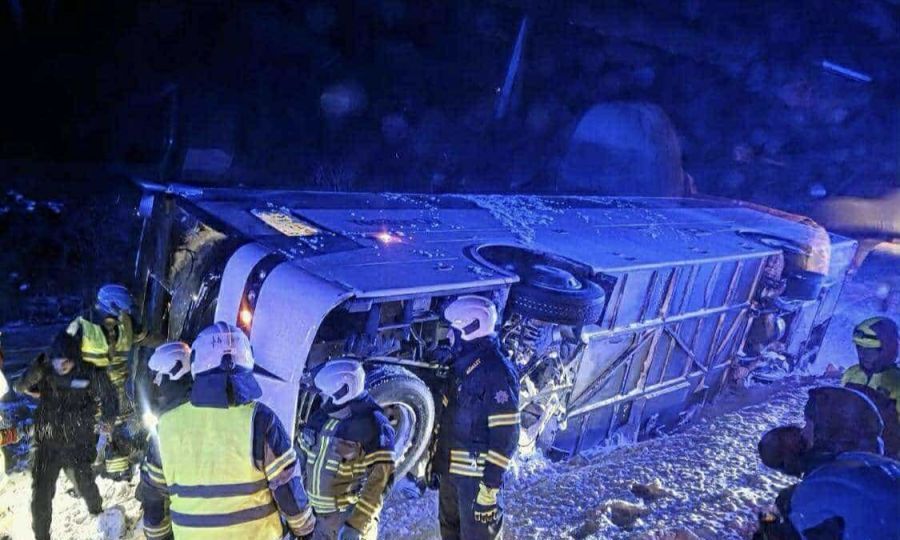 Bus crash in Estonia sends members of Cyprus national handball team to hospital (video)
