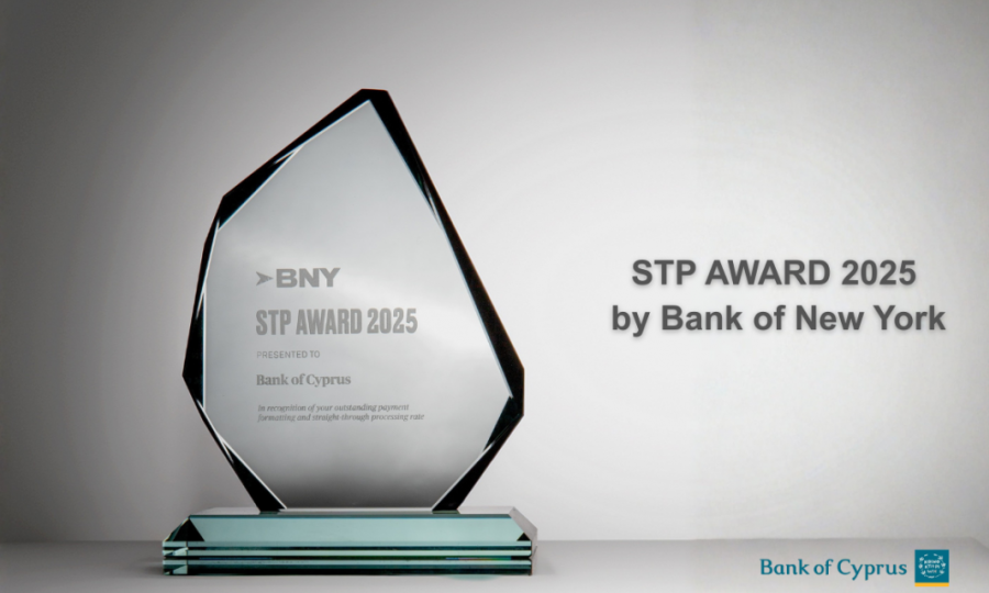 Bank of New York awarded Bank of Cyprus the ''STP AWARD 2025''
