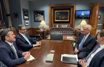 MFA Constantinos Kombos meeting with US Senator Jerry Moran in Washington DC yesterday.