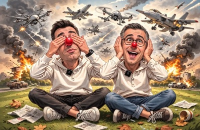 War at our doorstep is no time for anti-establishment theatrics. Image is AI generated