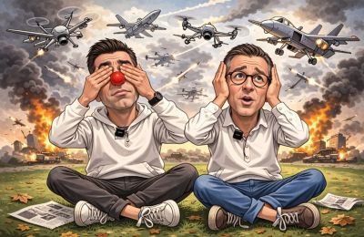 War at our doorstep is no time for anti-establishment theatrics. Image is AI generated