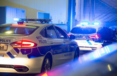  Low-power explosive damages restaurant entrance as CCTV captures two suspects at the scene. Photo credit: @cypolice Facebook