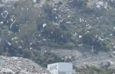 Wind-scattered debris from GreenDot collections in Paphos and Limassol intensifies public anger and health concerns. Photo credit: Pentakomo Village Facebook