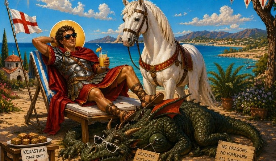 A nameday bonanza for every George and the island’s luckiest students. Image is AI