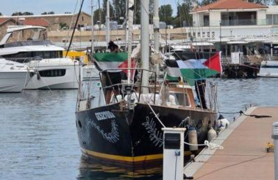 Gaza aid flotilla boat arrives in Paphos after reported attack near Crete