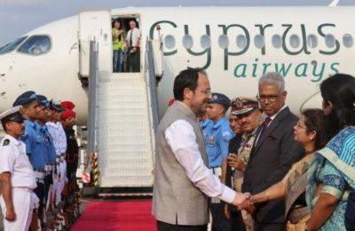Nikos Christodoulides arrives in India with red-carpet welcome