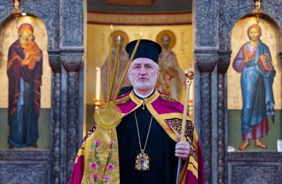 He was taken to Thessaloniki’s 424 Military Hospital for precautionary examinations following the incident. Photo credit: @ArchbishopElpidophoros Facebook