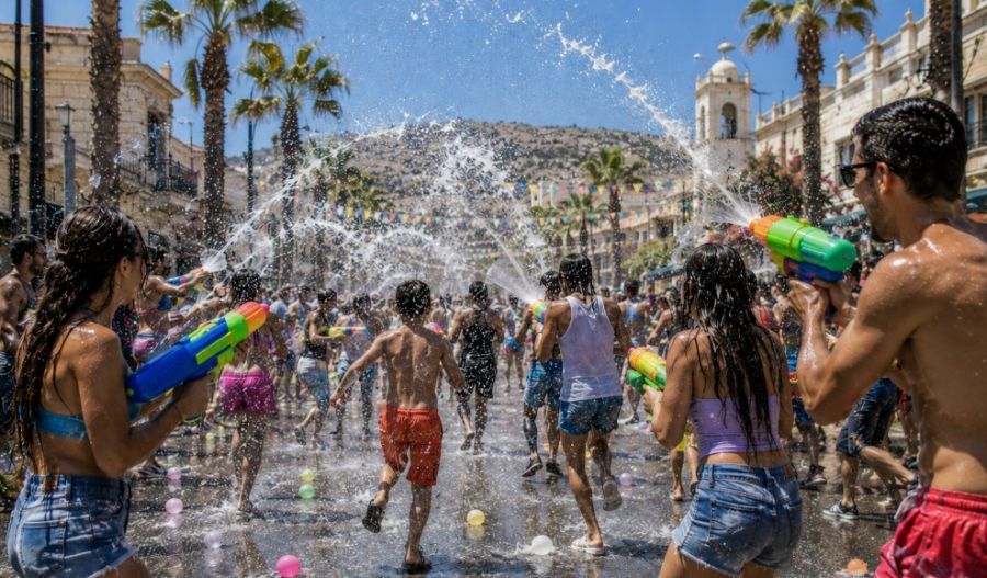 During this long holiday weekend of water, family and tradition, only a few afternoon clouds threaten to make a splash. Image is AI