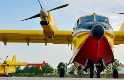 The first two RescEU planes are now based at the island's new firefighting hub. Photo credit: Dipartimento Protezione Civile, Italy