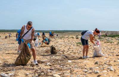 The initiative, held in connection with World Oceans Day, removed plastic waste, fishing gear and other debris from the shoreline. Photo credit: @UNFICYP Facebook
