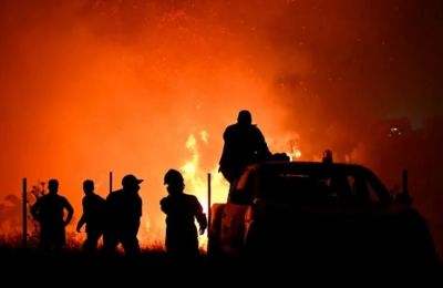 Severe heatwave causes an early start to the annual fire season across the Mediterranean.