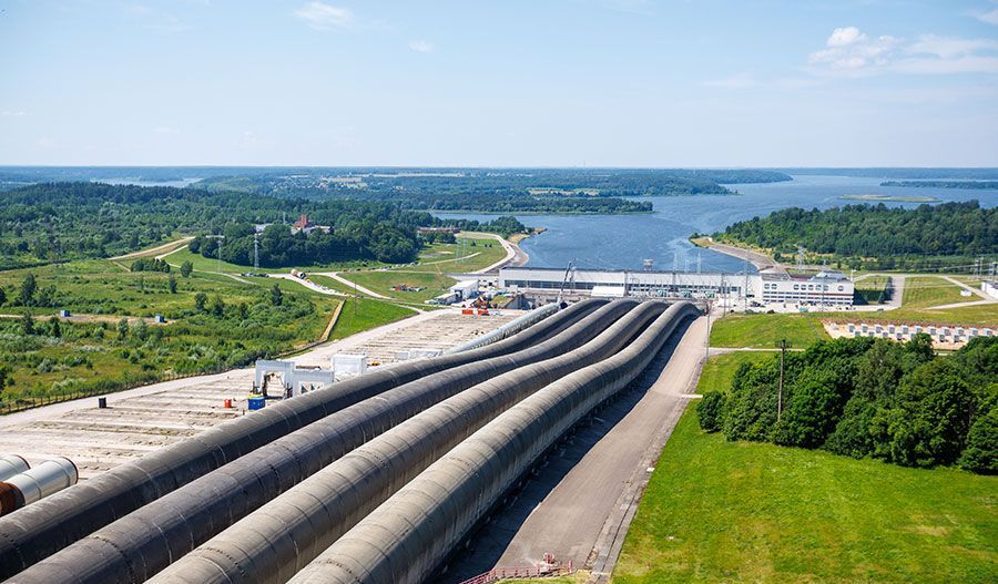 The Kruonis hydroelectric power station in the Kaunas region of Lithuania, which operates as an energy storage system.