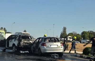 Off-duty police officer allegedly drunk behind the wheel causes fiery three-car crash