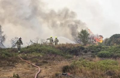 Nearby nuclear power station remains unaffected while crews work to establish containment lines. Photo credit: Suffolk County Council