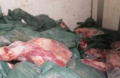 Police file photo of meat smuggled in previous months