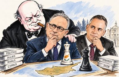 Averof’s candidacy stirs old rivalries, new manoeuvres and plenty of political mischief as the island’s usual suspects weigh in. Image is AI