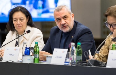 Cypriot MEP Loucas Fourlas recounts testimony from a woman who survived sexual violence during the 1974 Turkish invasion. Photo credit: @fourlasloucas Facebook
